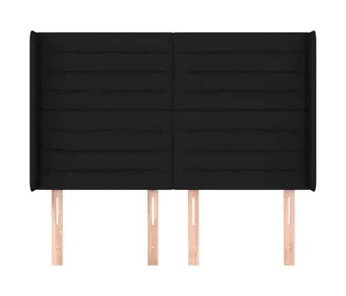 Galvgalis Ar Malām, 147X16X118/128 Cm, Melns Audums Vidaxl