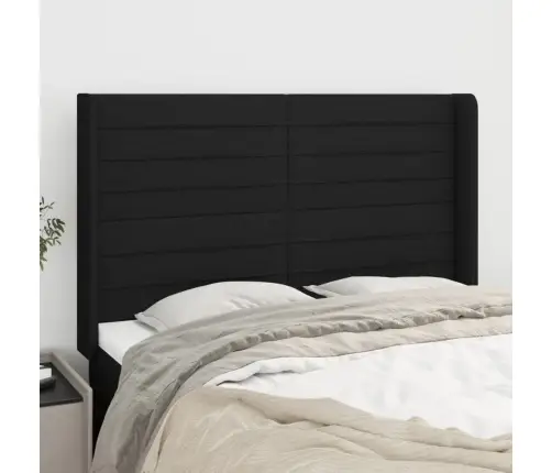 Galvgalis Ar Malām, 147X16X118/128 Cm, Melns Audums Vidaxl