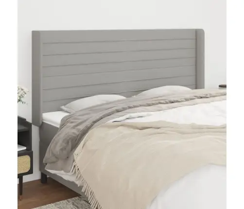 Galvgalis Ar Malām, 163X16X118/128 Cm, Gaiši Pelēks Audums Vidaxl