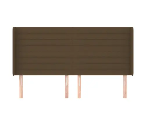 Galvgalis Ar Malām, 163X16X118/128 Cm, Tumši Brūns Audums Vidaxl