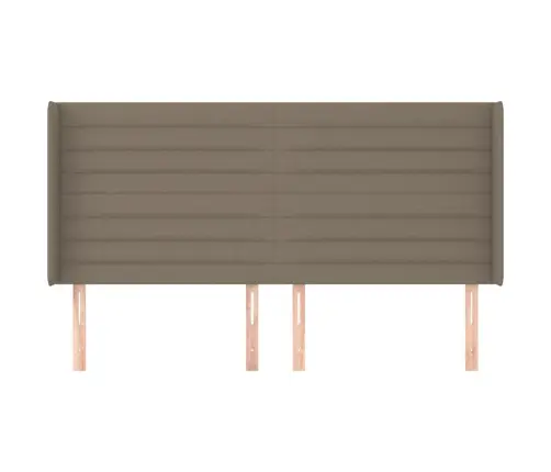 Galvgalis Ar Malām, 183X16X118/128 Cm, Pelēkbrūns Audums Vidaxl