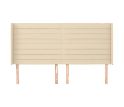 Galvgalis Ar Malām, 183X16X118/128 Cm, Krēmkrāsas Audums Vidaxl