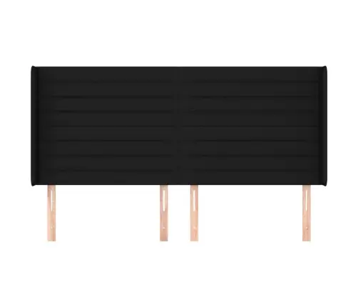 Galvgalis Ar Malām, 203X16X118/128 Cm, Melns Audums Vidaxl