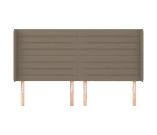 Galvgalis Ar Malām, 203X16X118/128 Cm, Pelēkbrūns Audums Vidaxl