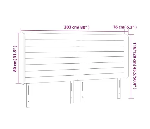 Galvgalis Ar Malām, 203X16X118/128 Cm, Zils Audums Vidaxl Galvgalis Ar Malām, 203X16X118/128 Cm, Zils Audums Vidaxl