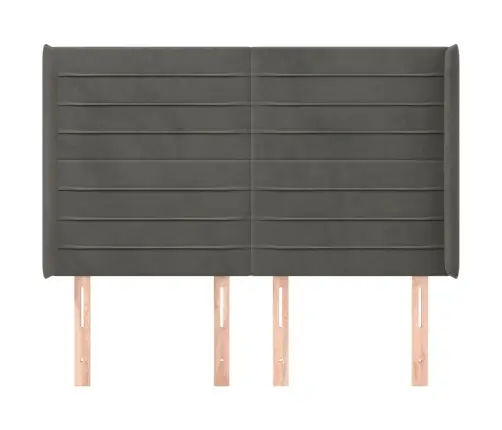 Galvgalis Ar Malām, Tumši Pelēks Samts, 147X16X118/128 Cm Vidaxl