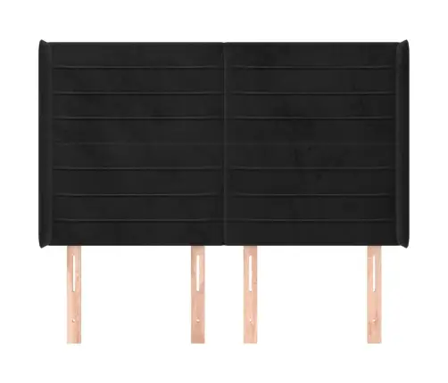 Galvgalis Ar Malām, Melns Samts, 147X16X118/128 Cm Vidaxl