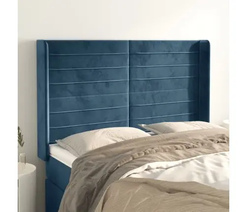 Galvgalis Ar Malām, Tumši Zils Samts, 147X16X118/128 Cm Vidaxl