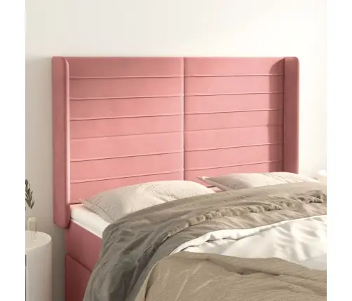 Galvgalis Ar Malām, Rozā Samts, 147X16X118/128 Cm Vidaxl