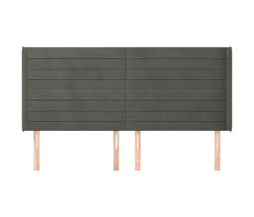 Galvūgalis Su Auselėmis,Tamsiai Pilkos,163X16X118/128cmAksomas Galvūgalis Su Auselėmis,Tamsiai Pilkos,163X16X118/128cmAksomas
