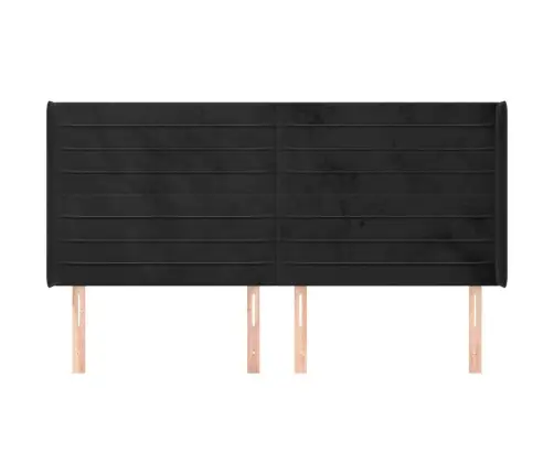 Galvūgalis Su Auselėmis, Juodos, 163X16X118/128cm Aksomas