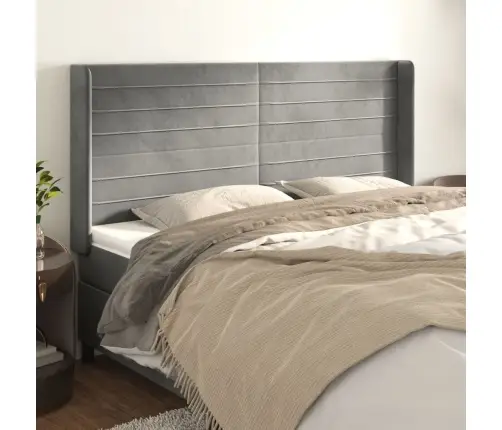 Voodipeats Servadega, Helehall, 203X16X118/128 cm Samet