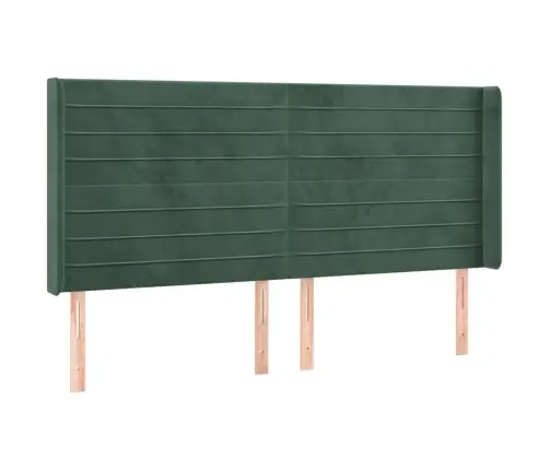 Galvgalis Ar Malām, Tumši Zaļš Samts, 203X16X118/128 Cm Vidaxl