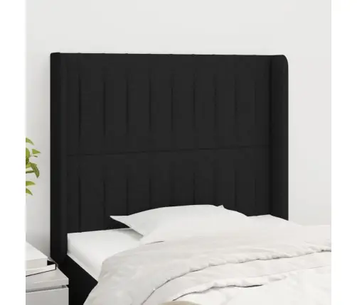 Galvgalis Ar Malām, 93X16X118/128 Cm, Melns Audums Vidaxl