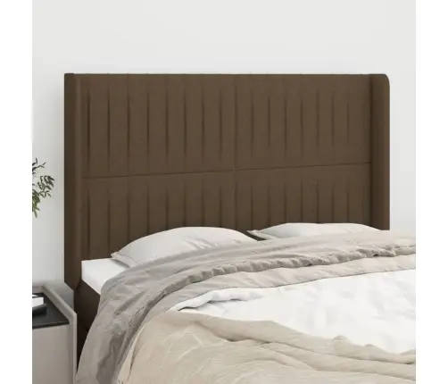 Galvgalis Ar Malām, 147X16X118/128 Cm, Tumši Brūns Audums Vidaxl