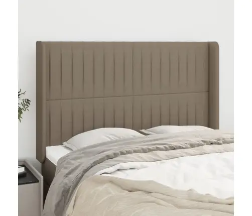 Galvgalis Ar Malām, 147X16X118/128 Cm, Pelēkbrūns Audums Vidaxl