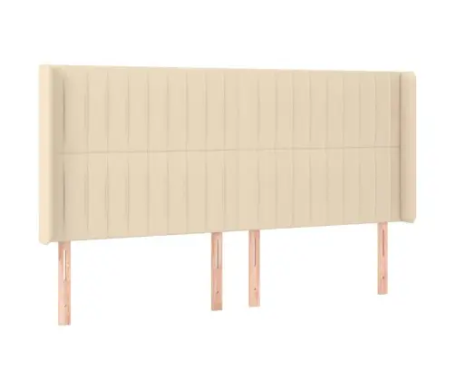 Galvgalis Ar Malām, 163X16X118/128 Cm, Krēmkrāsas Audums Vidaxl Galvgalis Ar Malām, 163X16X118/128 Cm, Krēmkrāsas Audums Vidaxl