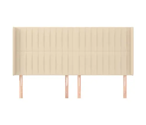 Galvgalis Ar Malām, 163X16X118/128 Cm, Krēmkrāsas Audums Vidaxl Galvgalis Ar Malām, 163X16X118/128 Cm, Krēmkrāsas Audums Vidaxl
