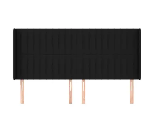 Voodipeats Servadega, Must, 183X16X118/128 cm Kangas