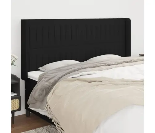 Voodipeats Servadega, Must, 183X16X118/128 cm Kangas