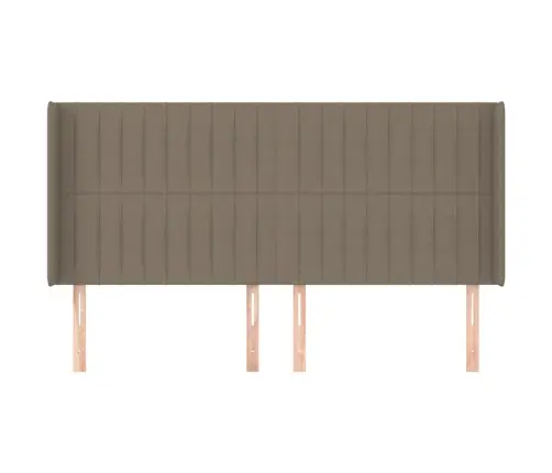 Galvgalis Ar Malām, 183X16X118/128 Cm, Pelēkbrūns Audums Vidaxl