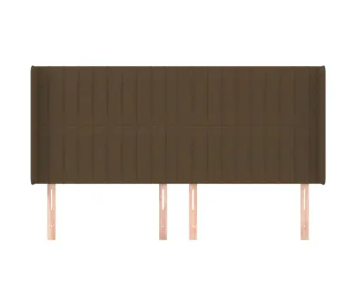 Galvgalis Ar Malām, 203X16X118/128 Cm, Tumši Brūns Audums Vidaxl