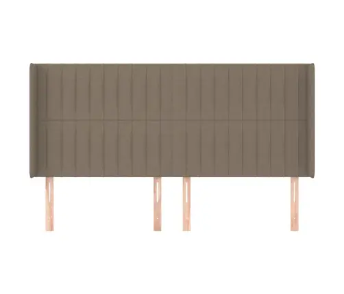 Galvgalis Ar Malām, 203X16X118/128 Cm, Pelēkbrūns Audums Vidaxl