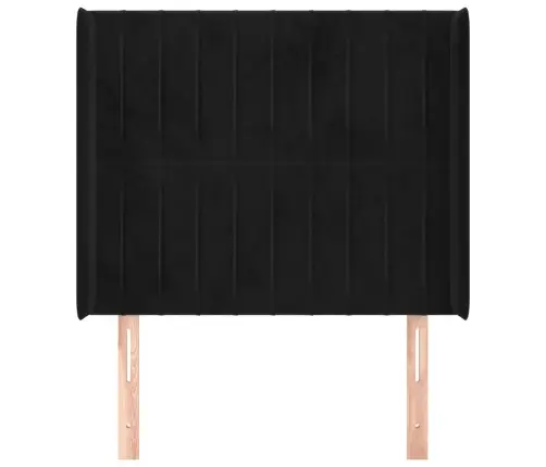 Galvgalis Ar Malām, Melns Samts, 83X16X118/128 Cm Vidaxl
