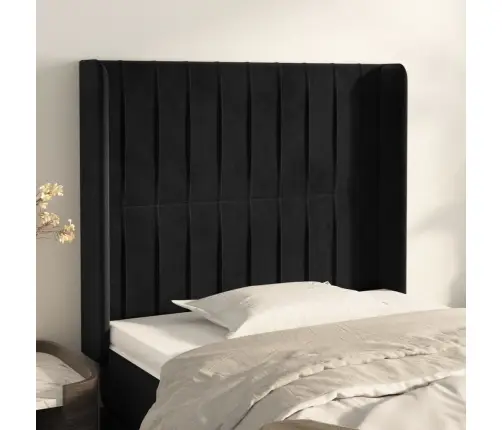 Galvgalis Ar Malām, Melns Samts, 83X16X118/128 Cm Vidaxl