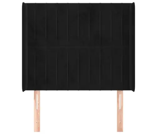 Galvūgalis Su Auselėmis, Juodas, 93X16X118/128cm Aksomas Galvūgalis Su Auselėmis, Juodas, 93X16X118/128cm Aksomas