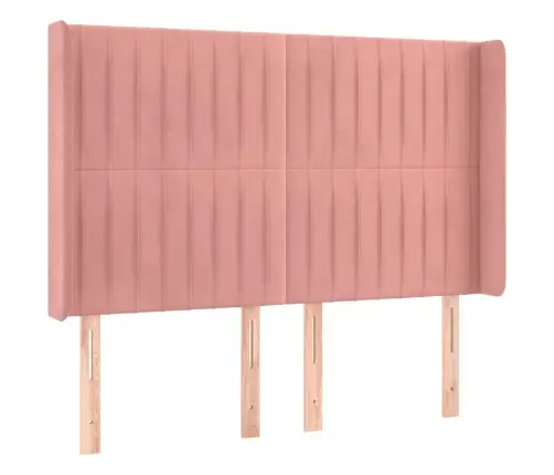 Voodipeats Servadega, Roosa, 147X16X118/128 cm Samet