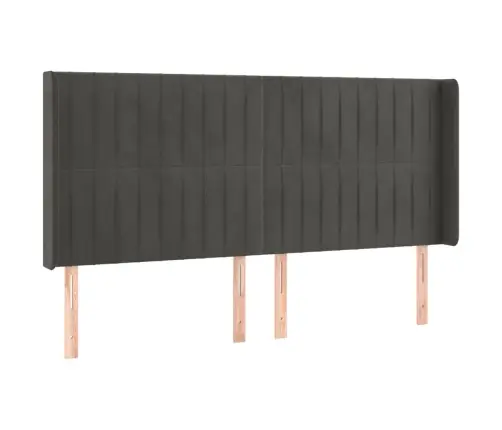 Galvgalis Ar Malām, Tumši Pelēks Samts, 163X16X118/128 Cm Vidaxl