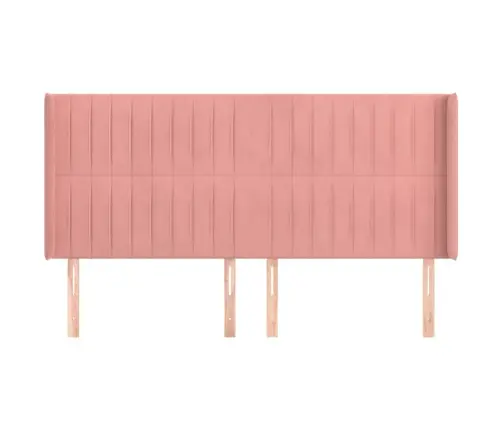 Galvgalis Ar Malām, Rozā Samts, 163X16X118/128 Cm Vidaxl