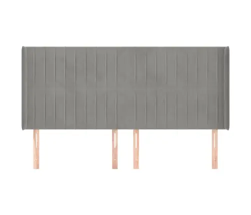 Galvgalis Ar Malām, Gaiši Pelēks Samts, 183X16X118/128 Cm Vidaxl