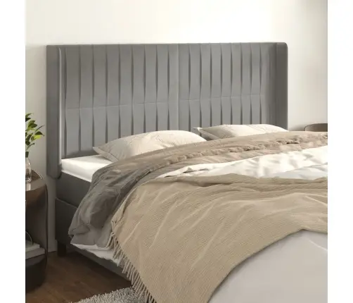 Galvgalis Ar Malām, Gaiši Pelēks Samts, 183X16X118/128 Cm Vidaxl