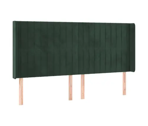 Galvgalis Ar Malām, Tumši Zaļš Samts, 203X16X118/128 Cm Vidaxl