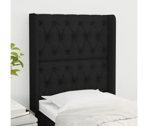 Galvūgalis Su Auselėmis, Juodas, 83X16X118/128cm Audinys