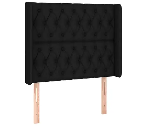 Voodipeats Servadega, Must, 93X16X118/128 cm Kangas