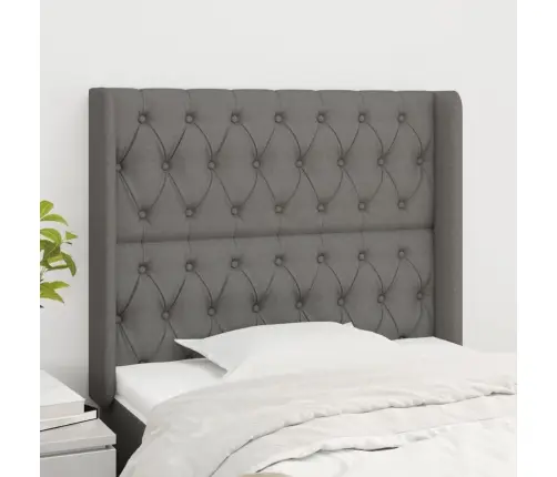 Galvgalis Ar Malām, 103X16X118/128 Cm, Tumši Pelēks Audums Vidaxl Galvgalis Ar Malām, 103X16X118/128 Cm, Tumši Pelēks Audums Vidaxl