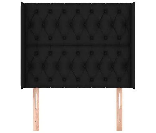 Galvgalis Ar Malām, 103X16X118/128 Cm, Melns Audums Vidaxl