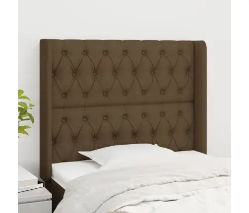 Voodipeats Servadega, Tumepruun, 103X16X118/128 cm Kangas