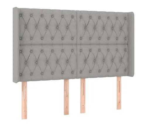 Galvgalis Ar Malām, 147X16X118/128 Cm, Gaiši Pelēks Audums Vidaxl