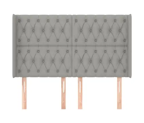 Galvgalis Ar Malām, 147X16X118/128 Cm, Gaiši Pelēks Audums Vidaxl