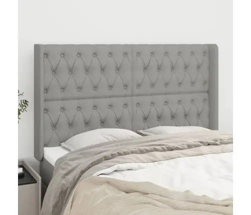 Galvgalis Ar Malām, 147X16X118/128 Cm, Gaiši Pelēks Audums Vidaxl