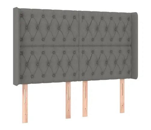 Galvgalis Ar Malām, 147X16X118/128 Cm, Tumši Pelēks Audums Vidaxl