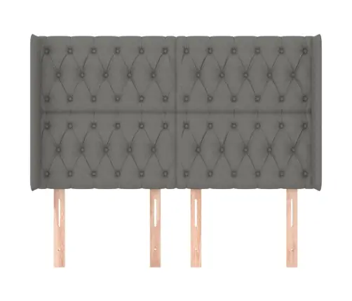 Galvgalis Ar Malām, 147X16X118/128 Cm, Tumši Pelēks Audums Vidaxl