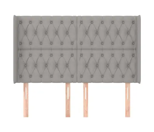 Galvgalis Ar Malām, 163X16X118/128 Cm, Gaiši Pelēks Audums Vidaxl