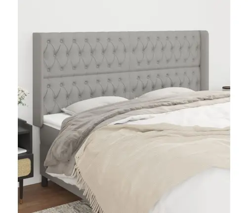 Galvūgalis Su Auselėmis, Pilkas, 183X16X118/128 cm Audinys