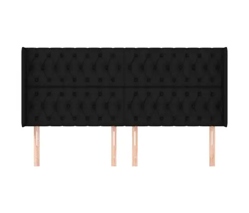 Galvgalis Ar Malām, 183X16X118/128 Cm, Melns Audums Vidaxl