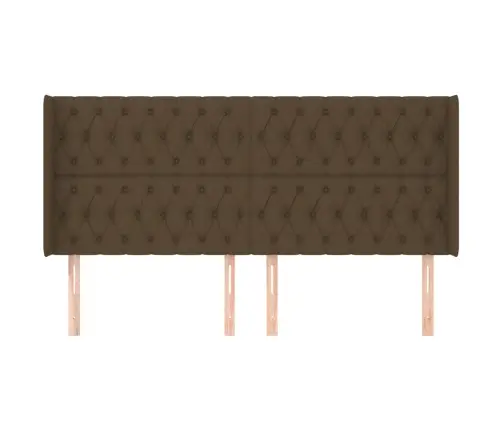 Galvgalis Ar Malām, 183X16X118/128 Cm, Tumši Brūns Audums Vidaxl